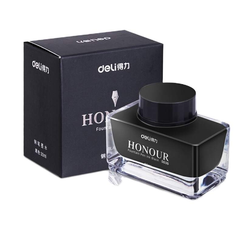 得力(deli) S636 30ml非碳素黑色钢笔墨水