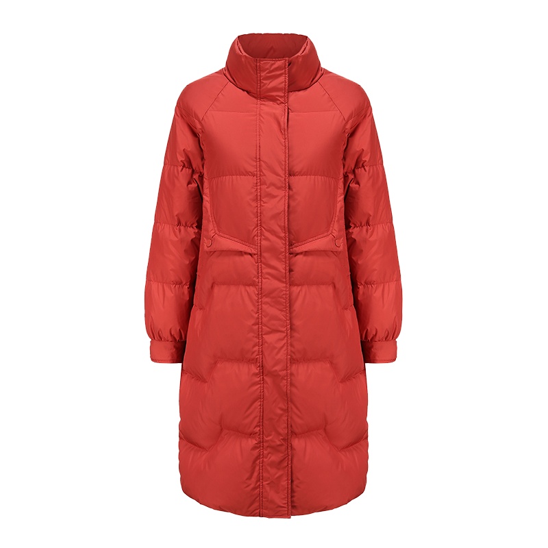 高梵长款羽绒服女过膝中长款2020年新款修身白鸭绒冬连帽外套247