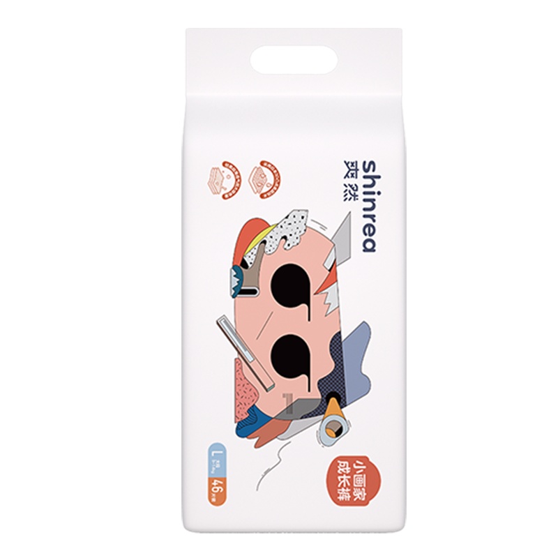 爽然(shinrea)小画家成长裤(拉拉裤)L码46片 超薄透气婴儿宝宝尿不湿