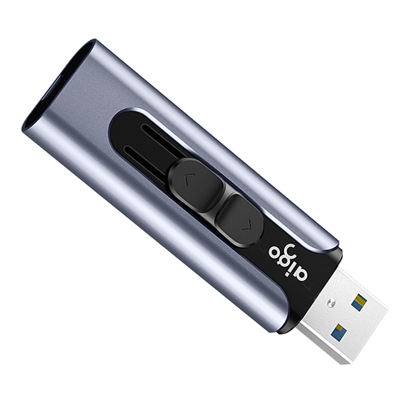 爱国者(aigo)64GB USB3.0 U盘 U335金属推拉款 蓝色 时尚高速