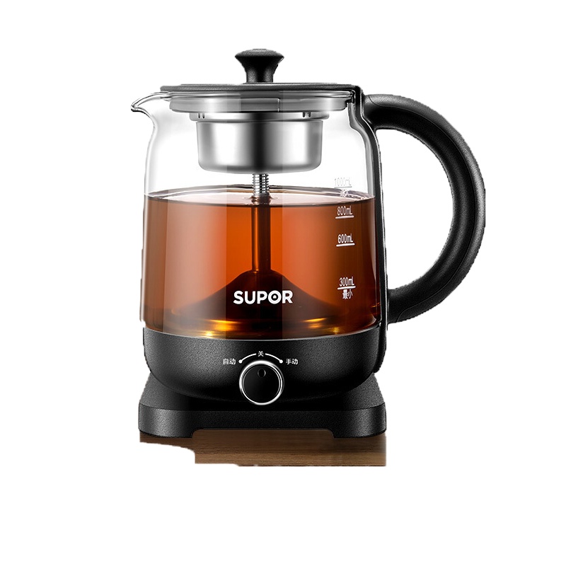 苏泊尔(SUPOR) 养生壶 SW-10C01 煮茶器 煮茶壶 电水壶热水壶烧水壶 电热水壶迷你玻璃花茶壶黑茶