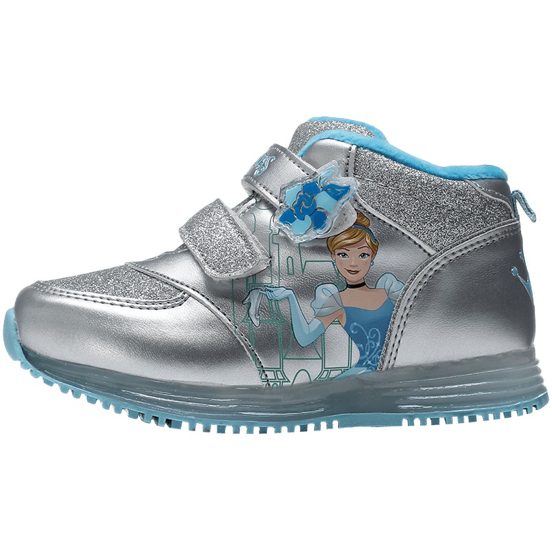 【自营】迪士尼童鞋女童中小童公主休闲鞋魔术贴儿童运动鞋 YRODS2096B1DC7银色 26码