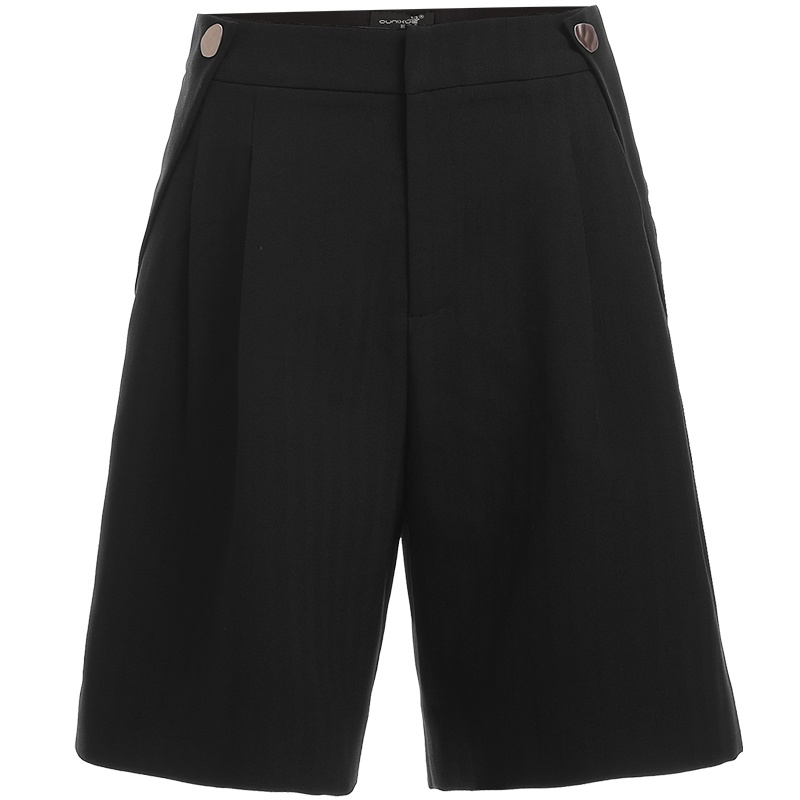 欧昵雪休闲高腰显瘦五分裤女韩版直筒宽松阔腿短裤