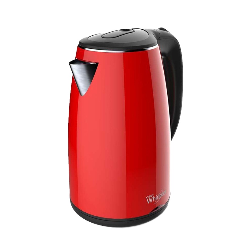 惠而浦(Whirlpool)樱桃红1.7L大容量双层防烫大开口易清洗电水壶WEK-MS172G