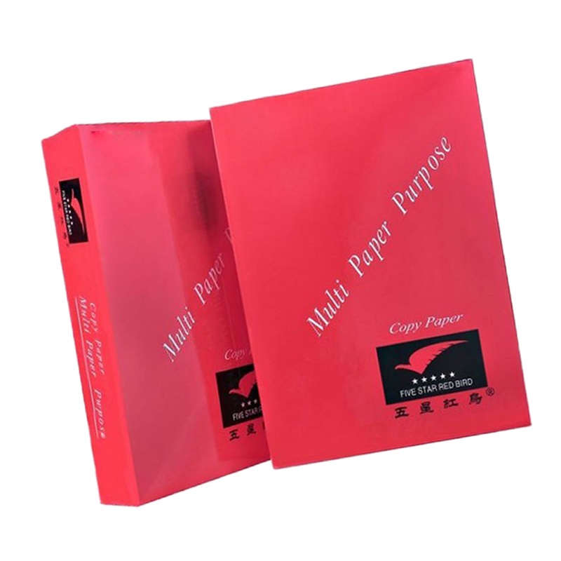 五星红鸟复印纸80克红色A3 一箱(5包)