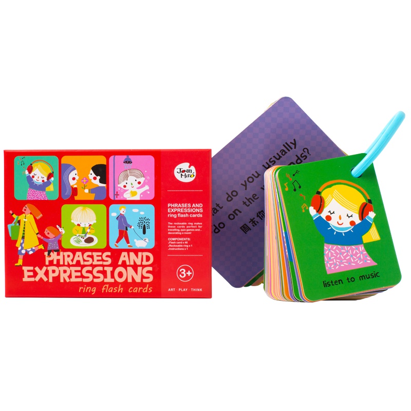 Joan Miro美乐童年 儿童卡片早教英语单词识字0-1-3岁6婴儿幼儿宝宝益智认知闪卡 短语表达 通用款