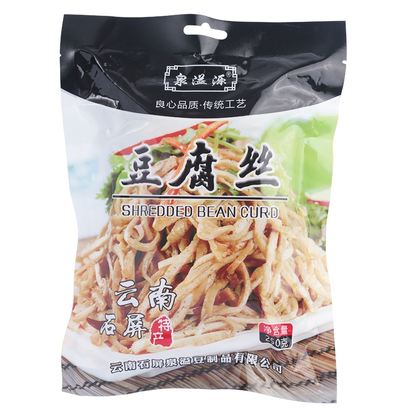 泉溢源豆腐丝云南石屏豆腐丝天然泉水豆皮油皮凉拌火锅食材配菜250g/袋