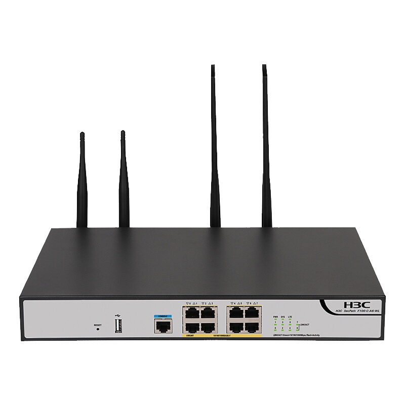 华三（H3C）F100-C-A6-WL 8口全千兆多功能双频无线wifi企业级VPN防火墙 内置4G带机量70-120
