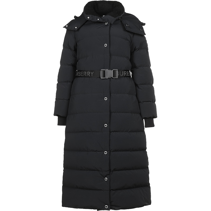BURBERRY 博柏利 女款 锦纶长款鹅绒连帽羽绒服大衣外套 80219761