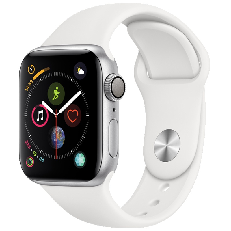 苹果Apple Watch Series 4 智能手表GPS款 银色铝金属表壳搭配白色运动型表带 44mm MU6A2ZP/A
