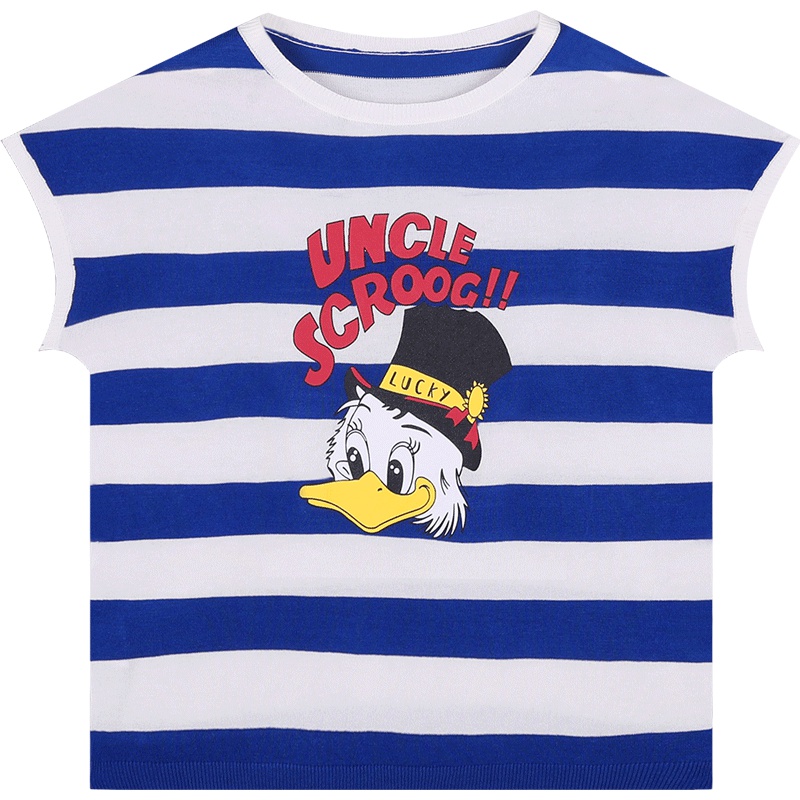 冰丝针织背心女ins2019夏装新款韩版学生少女短袖外穿条纹背心T恤