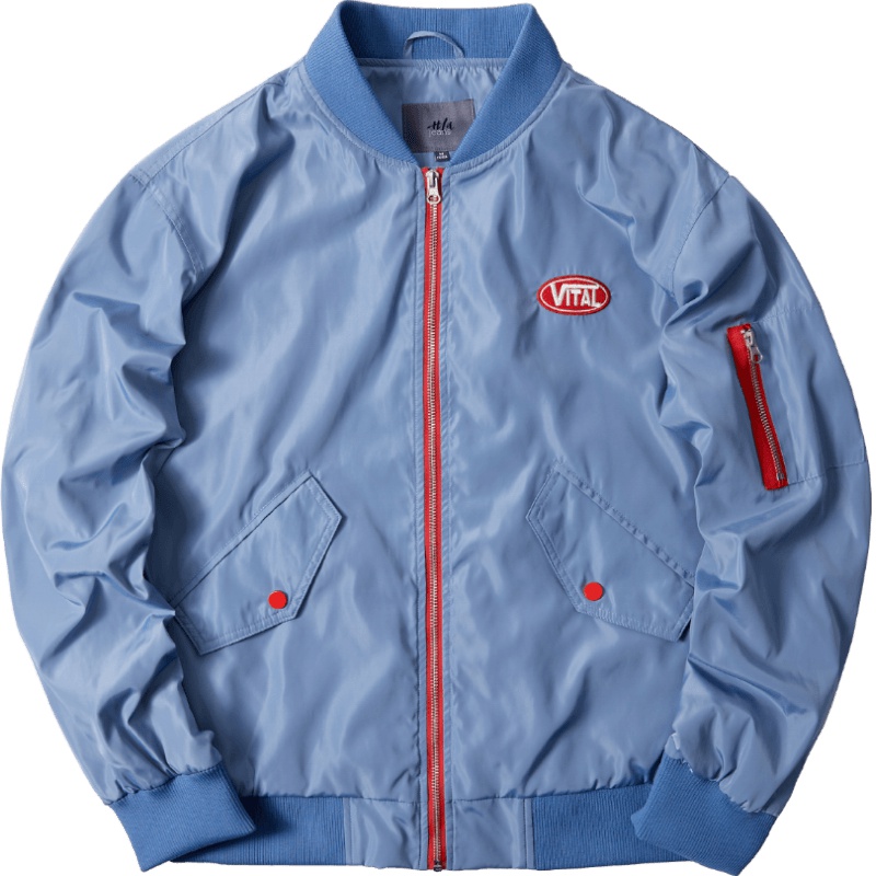 黑鲸时尚棒球领夹克男2019春季刺绣装饰外套男CWJAJ19044A