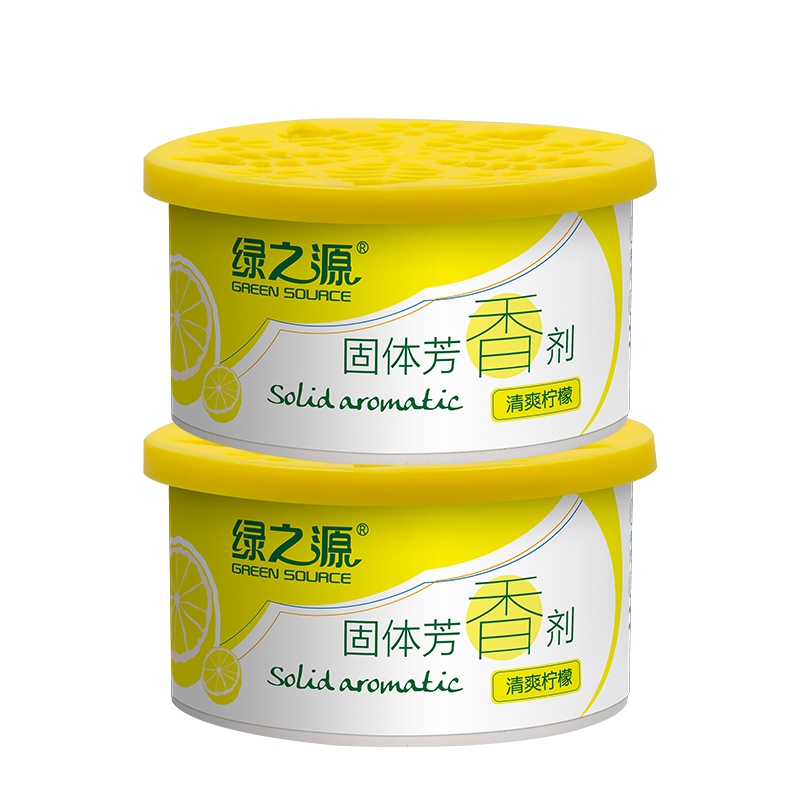 绿之源 2盒装固体芳香剂空气清新剂卧室厕所卫生间除臭汽车载去异味(清爽柠檬)Z-2800