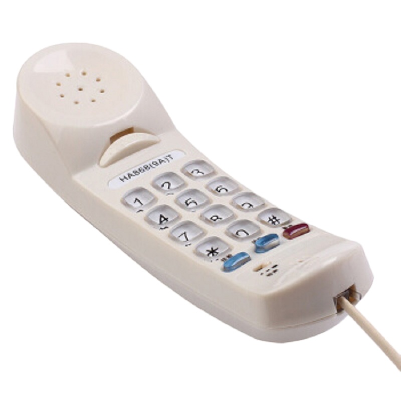 TCL HA868(9A)固定有绳电话机小挂机 一键拨号座式可壁挂 有绳固定座机(米白)