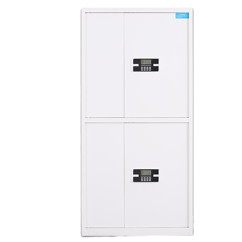 埔盾 保密柜文件柜铁皮柜双保险铁皮柜办公柜单节国保电子密码指纹锁档案柜钢制办公柜防盗通门红木纹带斗双节保密柜