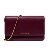 CHARLES&KEITH 女包名媛蛇骨链风琴单肩包斜挎包