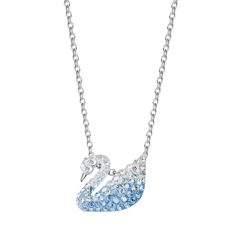 SWAROVSKI施华洛世奇 渐变蓝天鹅水晶项链小号 女士 人造水晶 送恋人 女士5512094