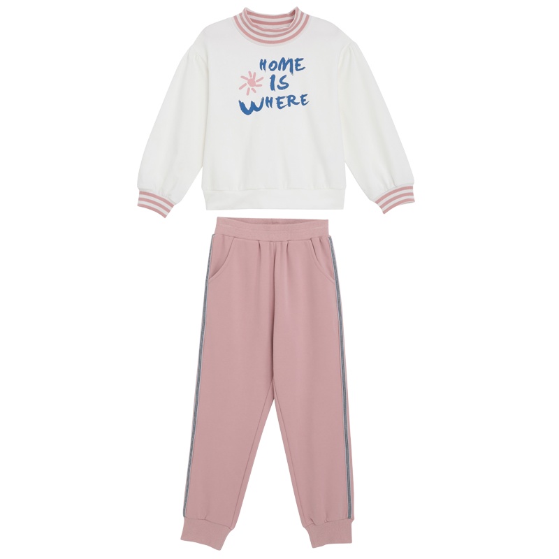 茵曼童装女孩卫衣套装两件套休闲女童秋装新款洋气儿童运动套装