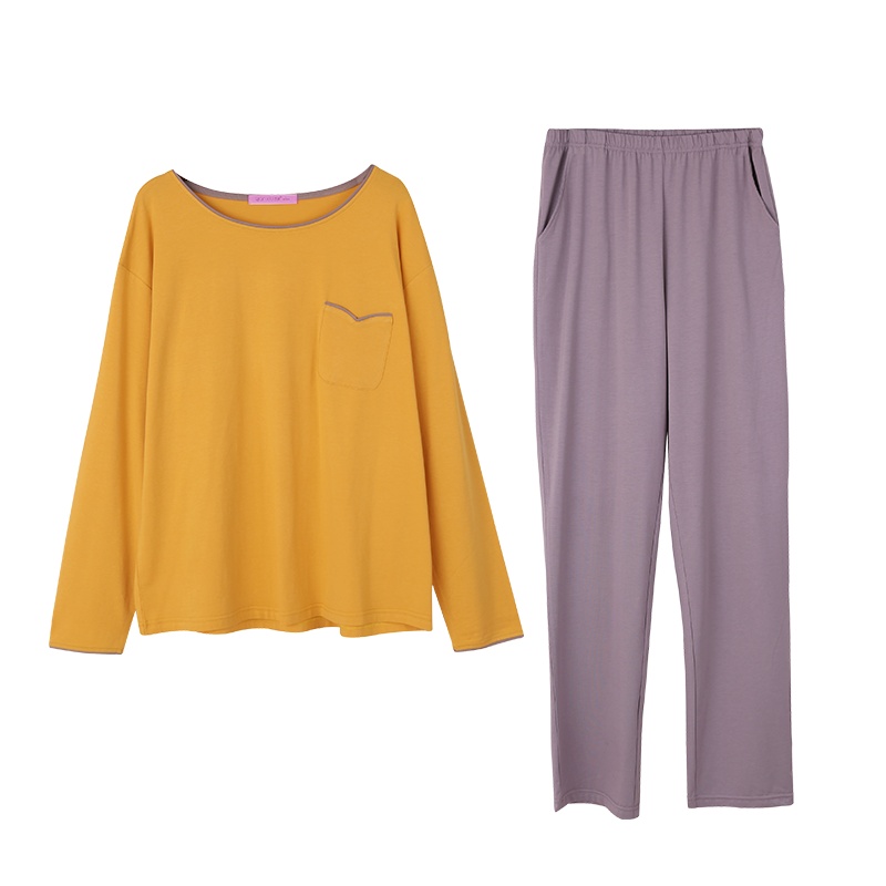 猫人女士睡衣秋季长袖莫代尔棉大码宽松休闲运动家居服套装可外穿