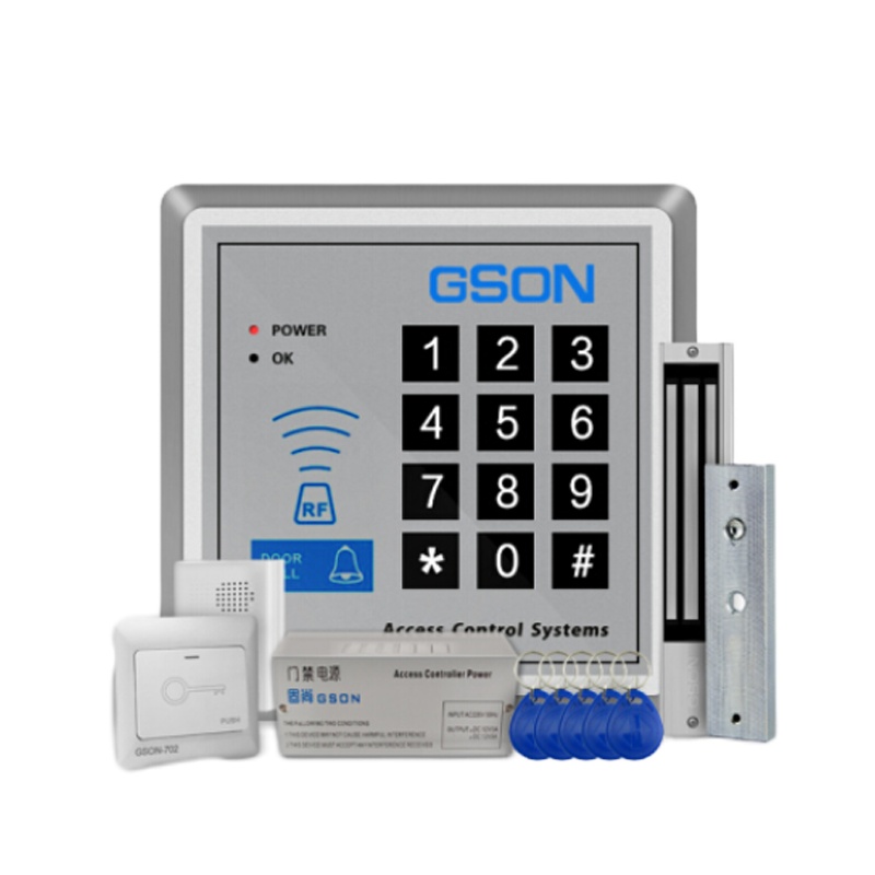固尚GSON门禁系统办公室玻璃门电插锁电源刷卡门禁卡扣磁力锁门禁一体机