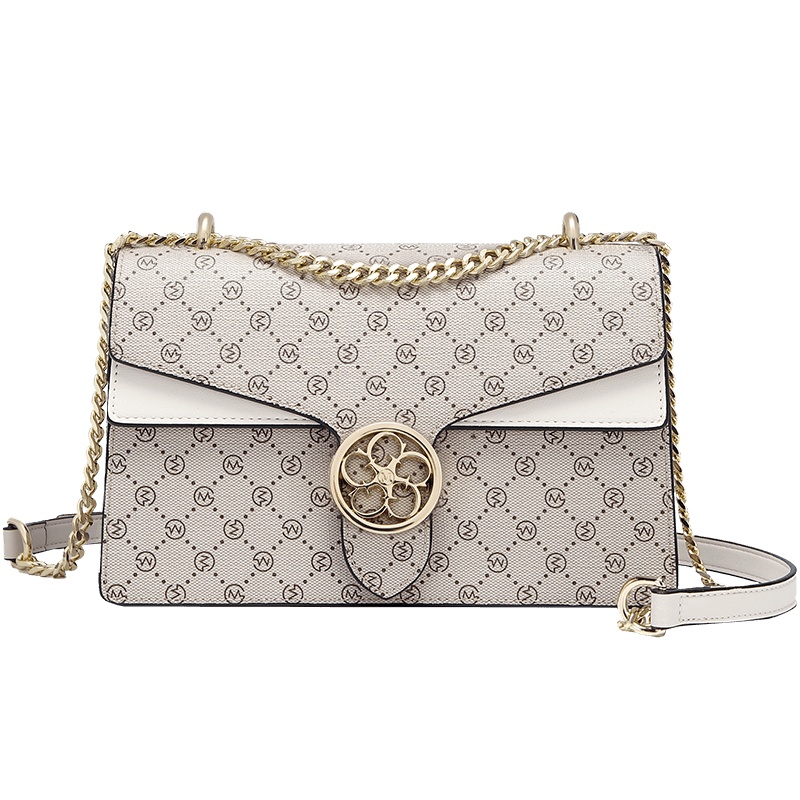 高尔夫GOLF时尚女士斜挎包双盖头风琴包单肩包腋下背链条包