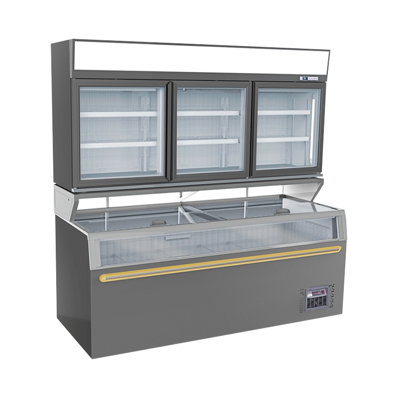 西科TD-210 子母柜(上下冷冻) 透明玻璃风冷大容量点菜柜 商超麻辣烫烧烤店店立式展示柜