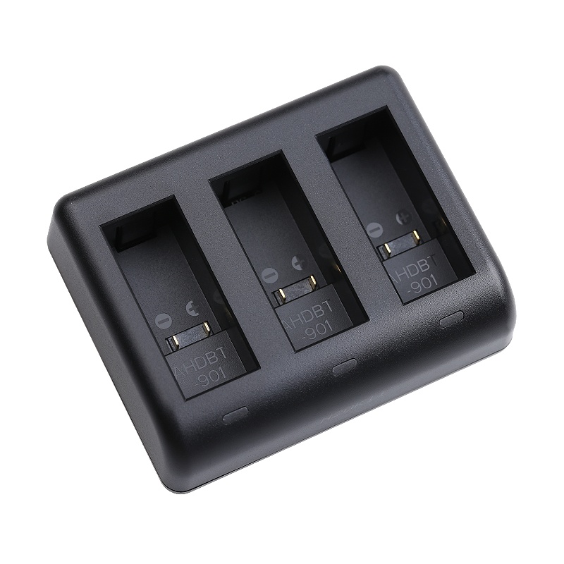 沣标三充GoPro运动相机配件电池 适用于GoPro HERO9 Black 5K摄像机电池 三槽充电器