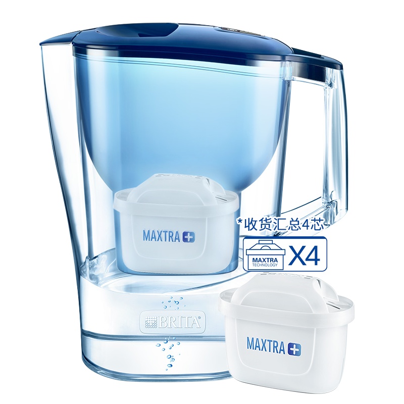 碧然德(BRITA)过滤净水器 家用滤水壶 净水壶 海洋系列3.5L蓝色一壶4芯装