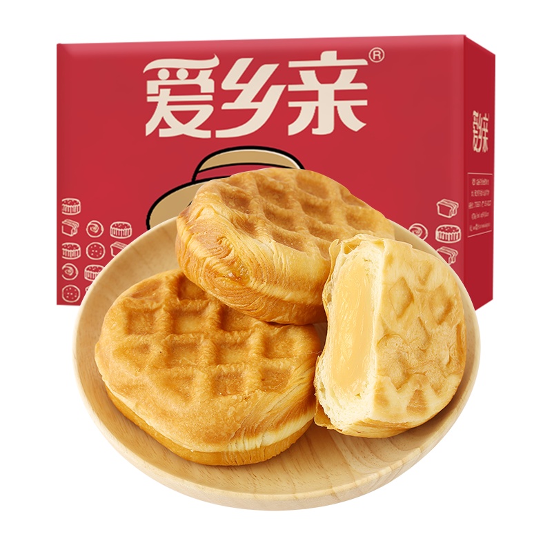 爱乡亲乳酪华夫面包1000g夹心糕点办公室早餐代餐休闲小吃下午茶点心