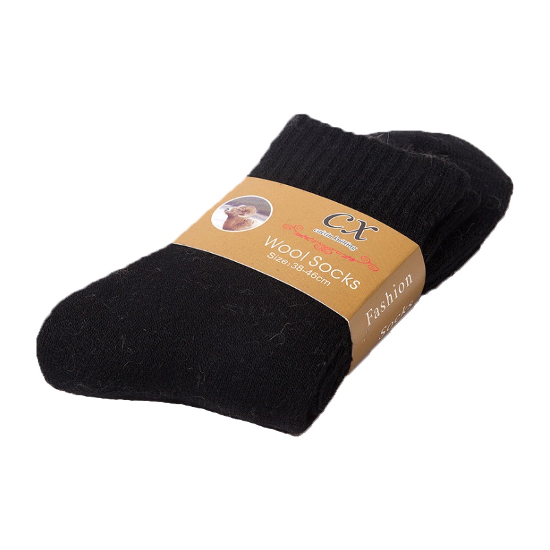 三极户外(Tripolar) TP6068 羊毛袜户外滑雪袜登山秋冬厚款运动袜跑步吸湿排汗男士中筒羊毛袜3双混装