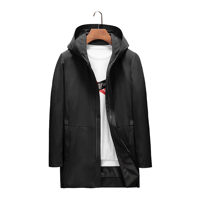 雅鹿男装秋季首发商务休闲中长款连帽男士风衣外套1630W016