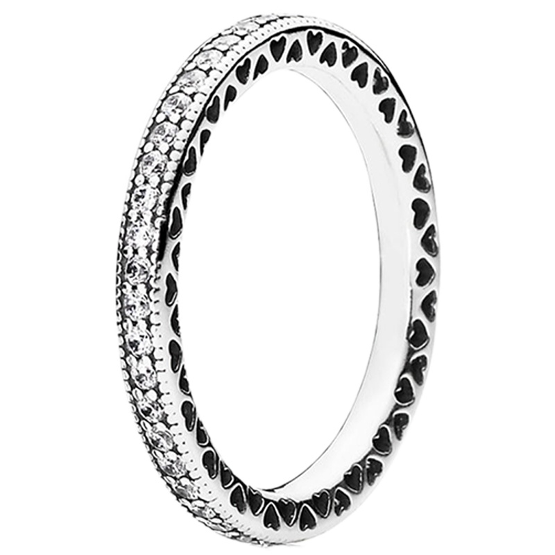 PANDORA 潘多拉 的心戒指 190963CZ银戒指