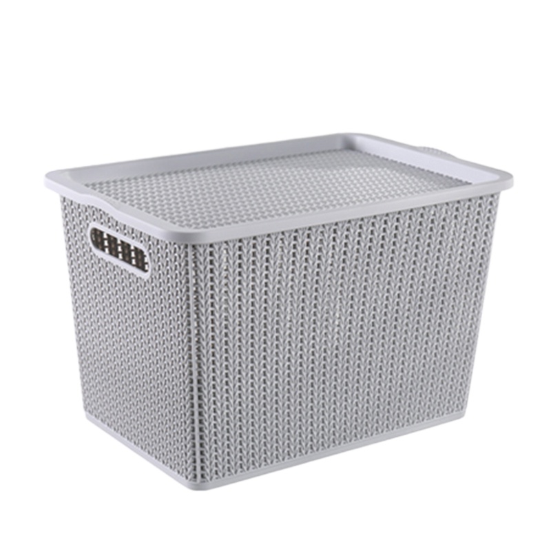 益而高 镂空收纳筐 桌面收纳盒 置物篮子 整理框 塑料储物箱410*275*265mm 大号