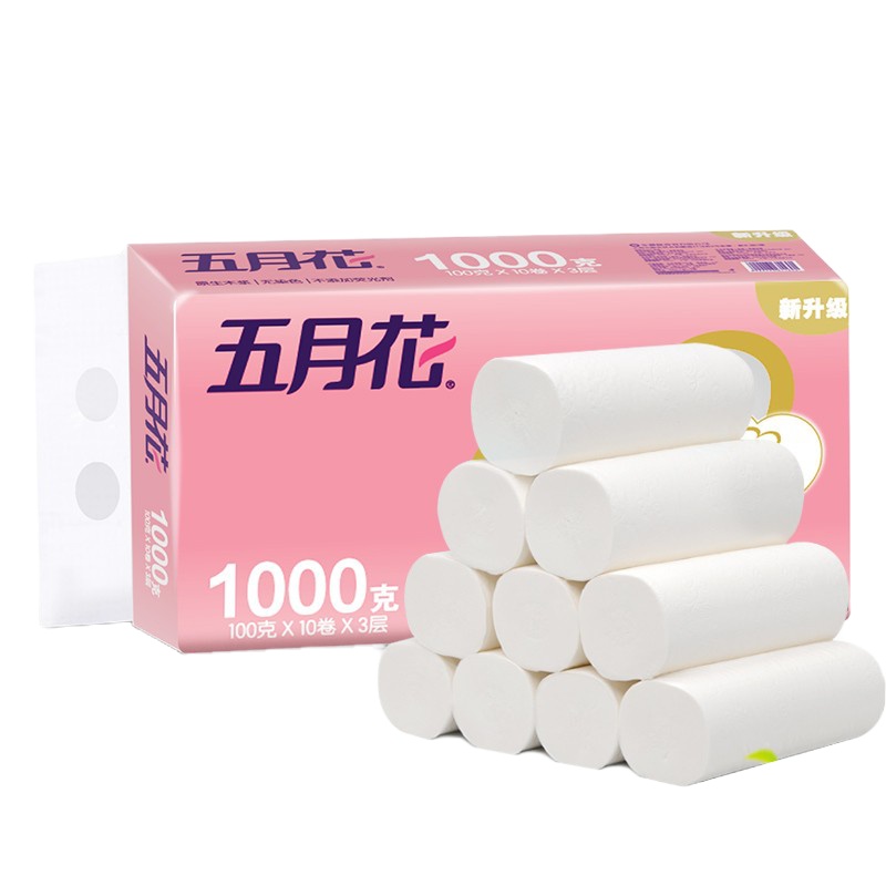 五月花(May Flower)无芯卷纸3层100g 12卷/组 8组/箱 一箱装A116202