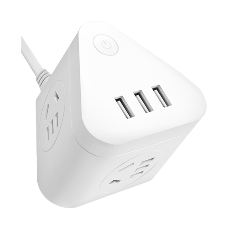 得力(deli)18321 魔方小安USB插座 插线板/插排/排插/接线板/拖线板 3USB接口+3组合孔 总控 白色