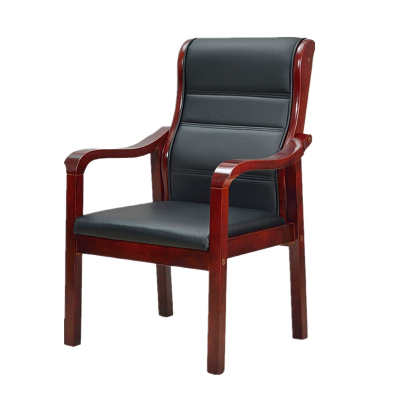 豫亨 实木会议椅培训椅办公家具实木办公椅麻将棋牌椅会议室桌椅带扶手木椅