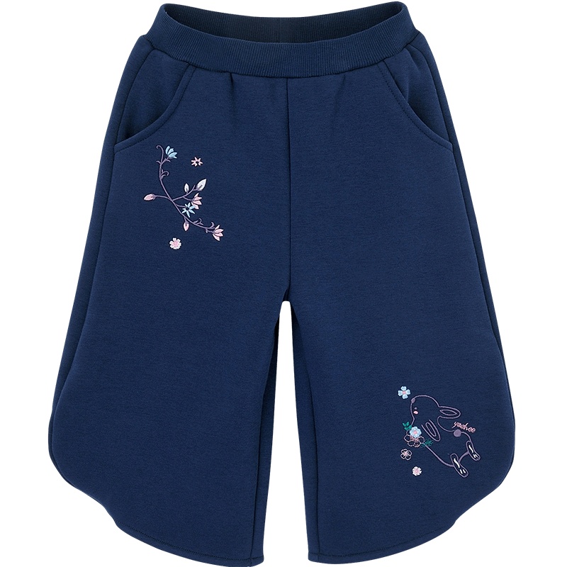 英氏儿童外套男女宝宝汉服针织国风绣花裤子2020新款秋装YRKCJ30479A01