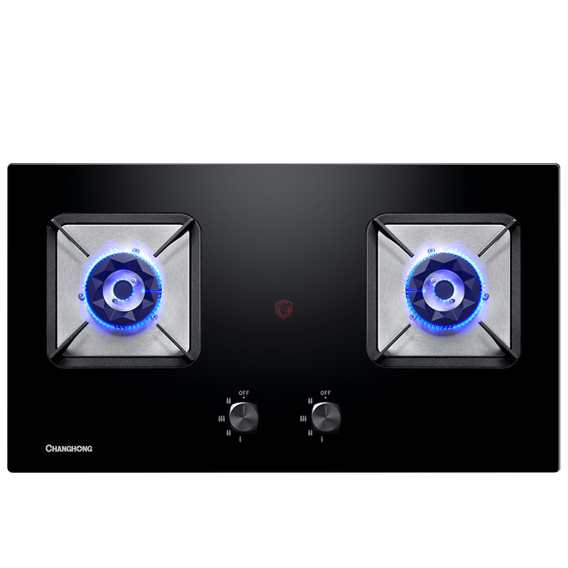 长虹C05燃气灶双灶家用5.2KW猛火灶台式嵌入式台嵌两用灶具-液化气