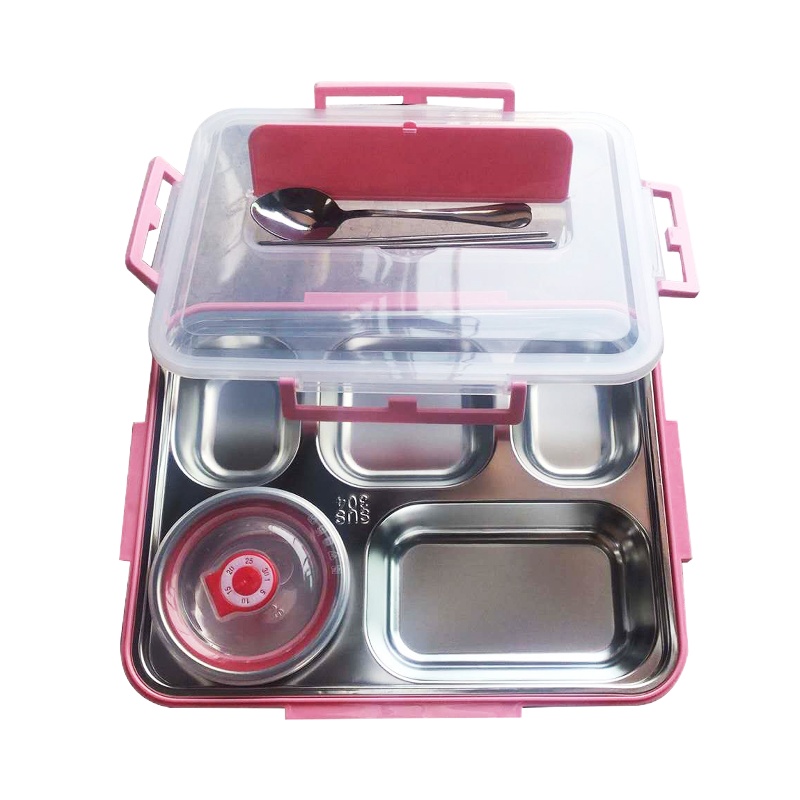 三锐餐具套装304不锈钢餐盒五格餐盘饭盒1400ml31*24.5*7cm XR-XP（200套起订，低于起订量不发货）