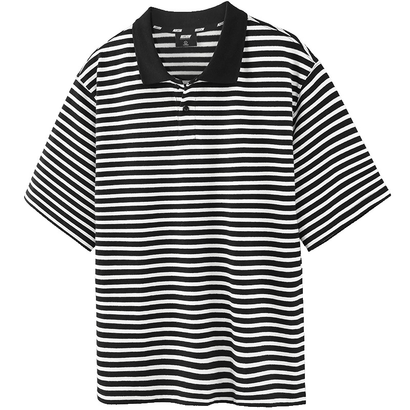 viishow2019夏季POLO衫男 潮牌半袖男士条纹上衣学生短袖T恤