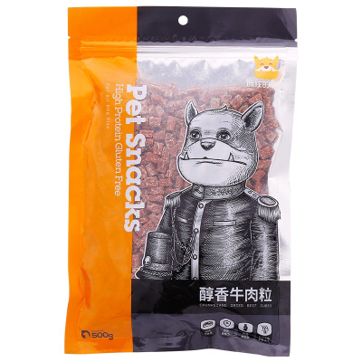 疯狂的小狗 狗狗零食美毛补钙 蛋黄牛肉粒 500g