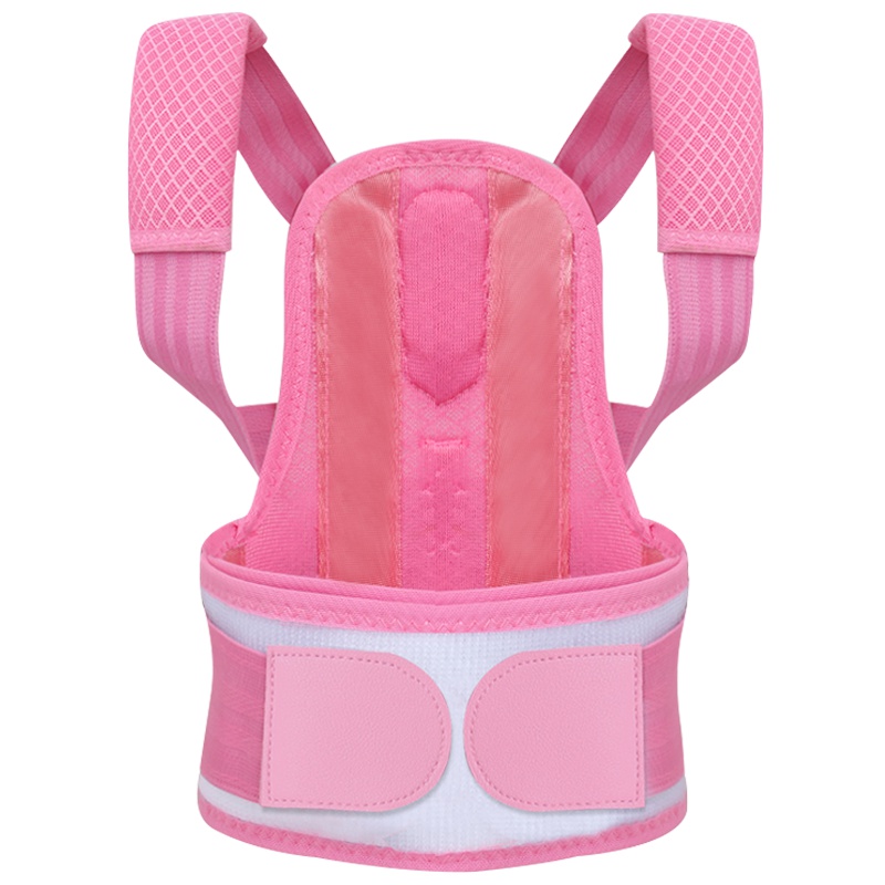 君来康【儿童专用款】龙骨支撑儿童学生男女士驼背矫正带站姿坐姿矫正隐形支撑矫姿挺胸四季可用-女玫瑰粉色S码