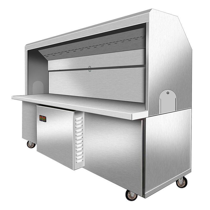 乐创(lecon)商用无烟烧烤车油烟净化烧烤车环保烤炉油烟净化器木炭烧烤炉 1.5米单电场