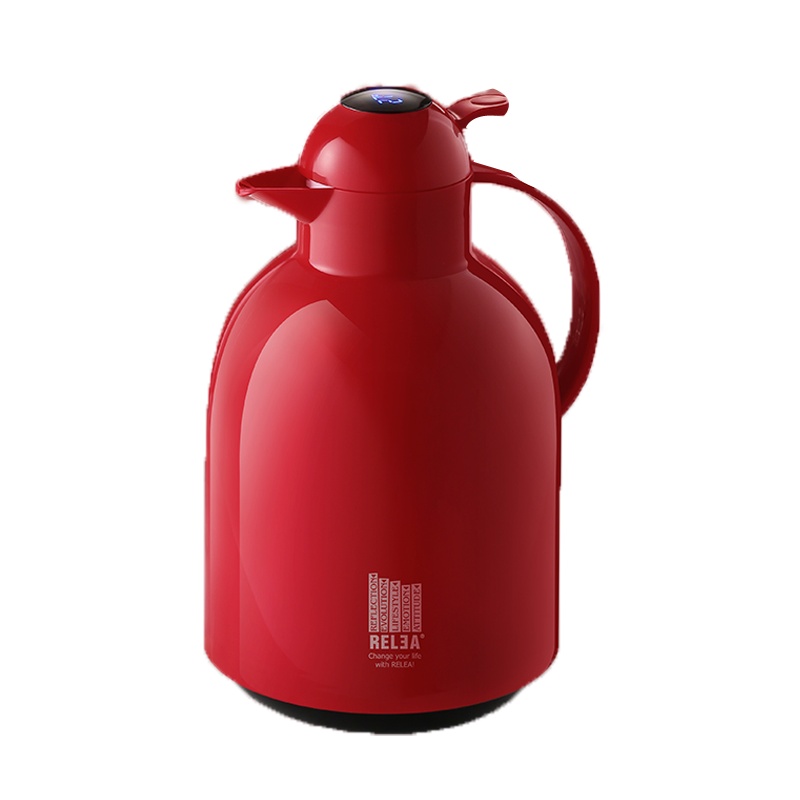 物生物(RELEA)数显智能保温壶家用热水瓶2200ml 蓝色