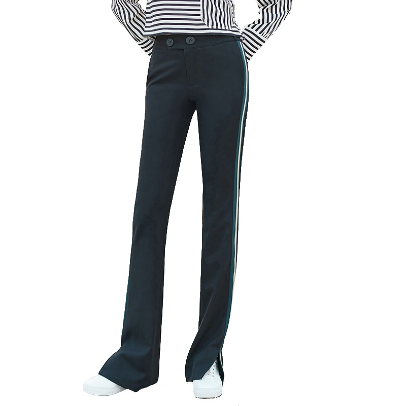 丝柏舍秋装2019女士喇叭裤修身直筒显瘦休闲裤S93B4216K