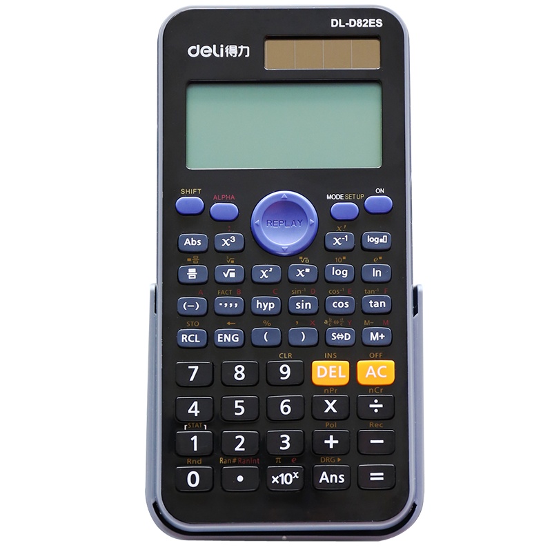 送螺丝刀和电池得力(deli)D82ES多功能科学太阳能函数计算器学生数学计算机初中高中大学计算器