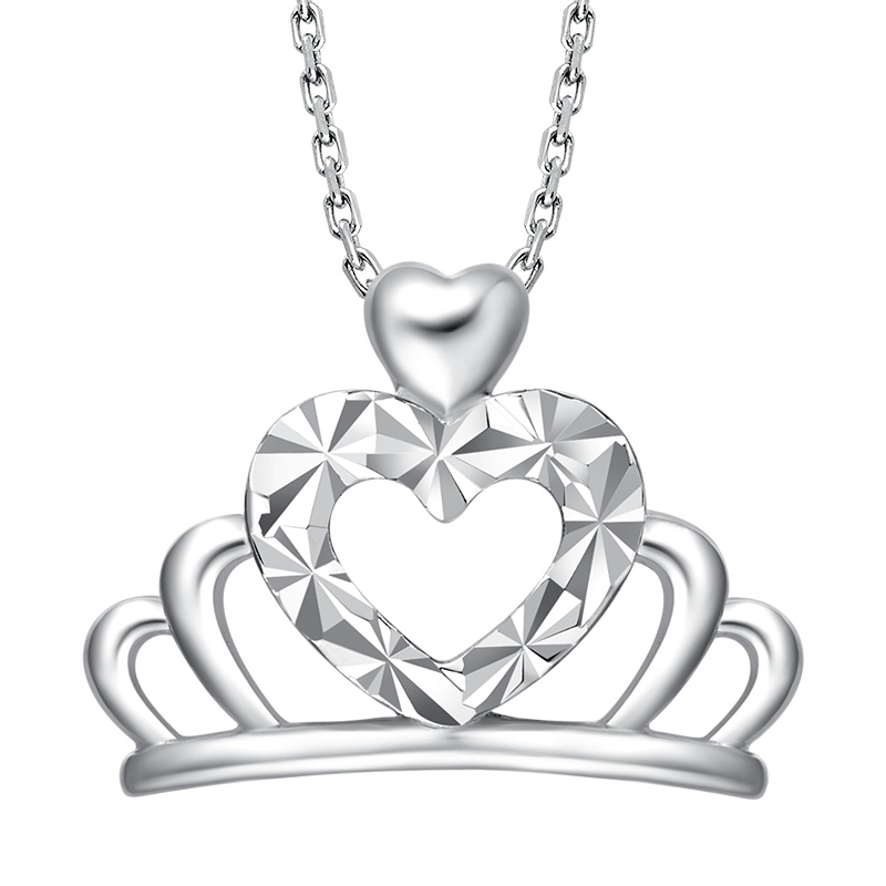 周大福Y时代心形皇冠PT950铂金吊坠PT161239