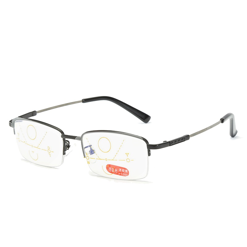 老花镜男女智能变焦远近两用高清记忆钛合金防蓝光防辐射抗疲劳通用款超轻时尚优雅内渐进自动调节100-400度中老年老光眼镜