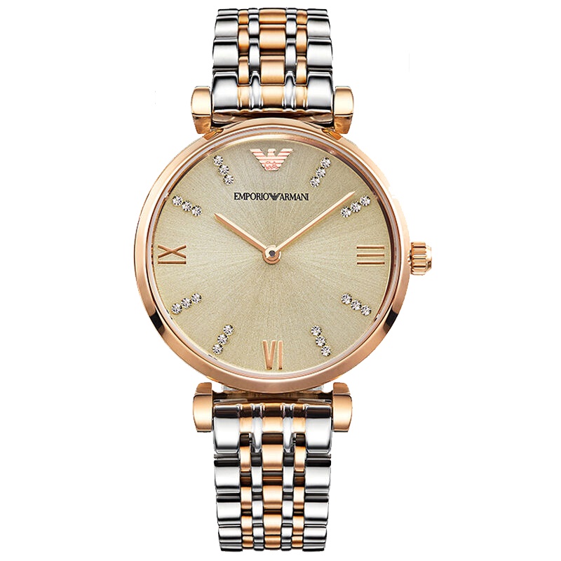 阿玛尼(EMPORIO ARMANI)手表 欧美品牌 商务时来运转镶钻女士石英表 AR1840