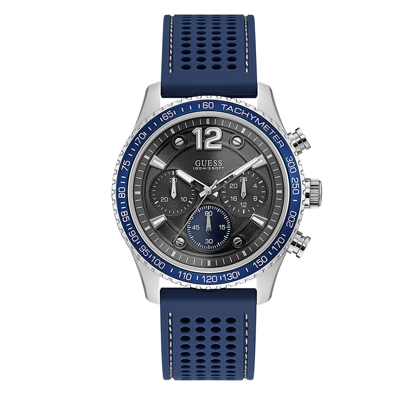 GUESS动感都市多功能蓝色男士石英表W0971G2